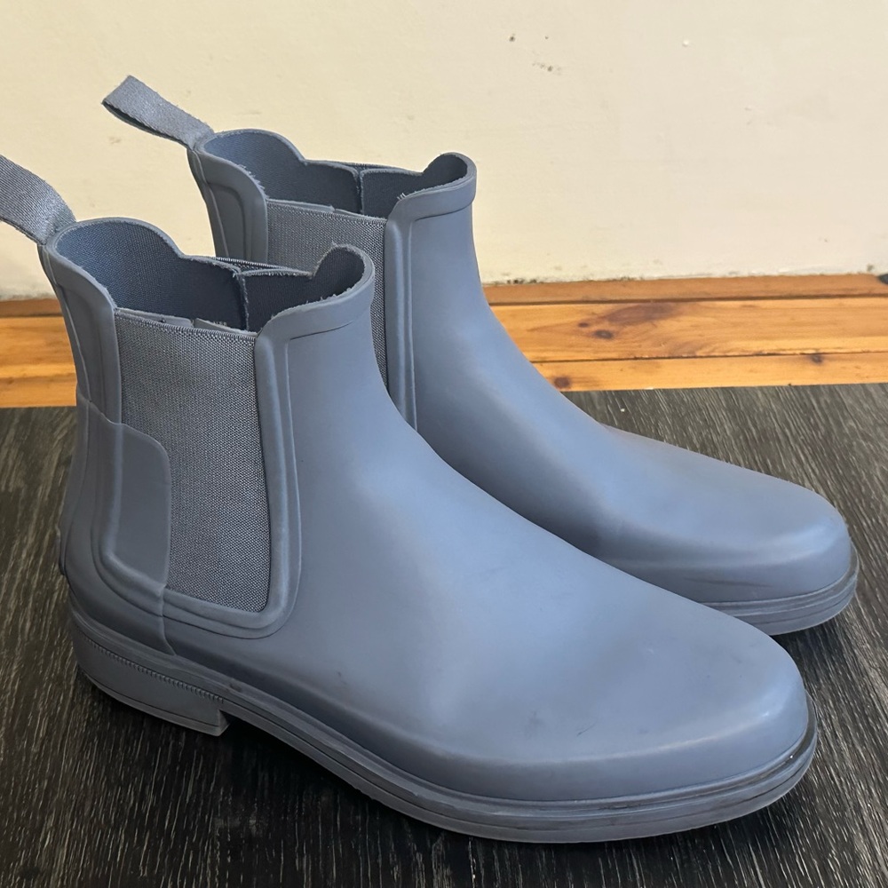 Gray Ankle-High Waterproof Rain Boots